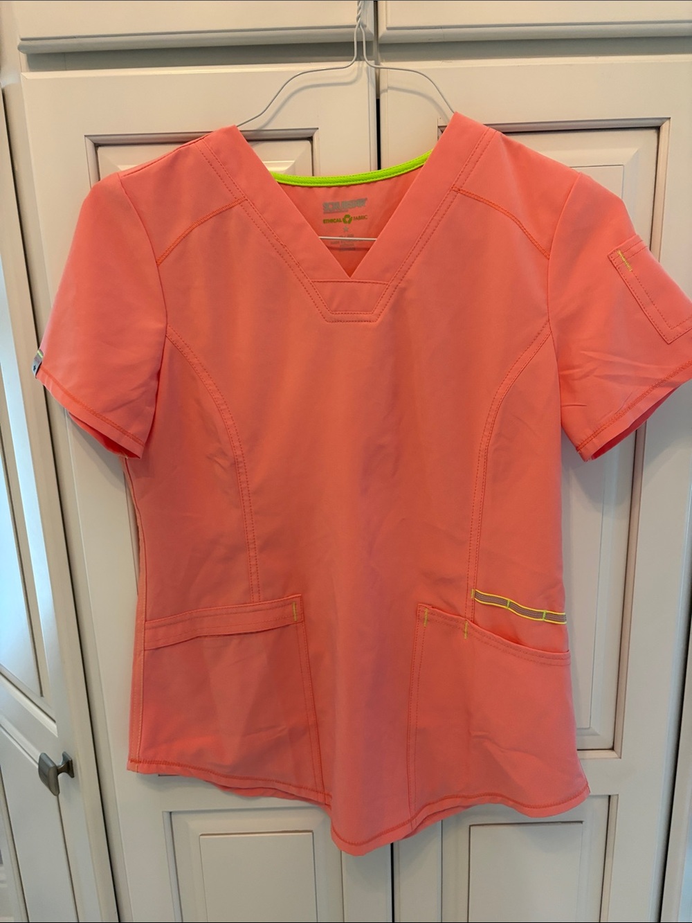 Lot of 2 V-Neck Women's Short Sleeve Scrub Tops